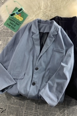 现货2025春新款港风灯芯绒纯色休闲小西服西装外套D201-DM86-P70，男装西服套装，电商D321-1