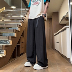 网图现货夏季新款灰墙直筒冰丝长裤RK339-P42，男装休闲裤，星座1005-4