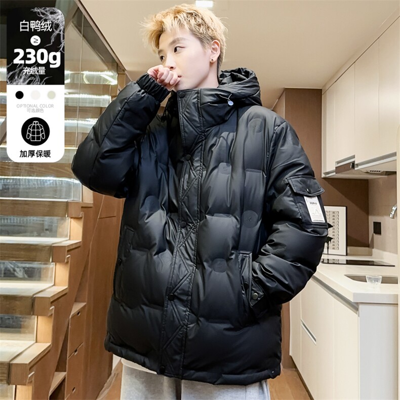 连帽羽绒服男臂章男士加厚冬季羽绒衣外套新款潮A266-88682-P170,男装羽绒服,电商A266
