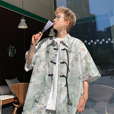 新中式夏季2025新款短袖衬衫，男装衬衫，星座201-2