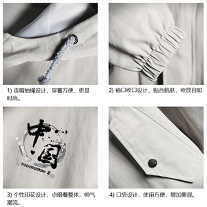 JK41134-P85纯棉连帽夹克男士大码工装夹克男外套男 网格挂拍图片