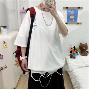 夏季短袖t恤衫男港风宽松打底衫潮流A210-A8307-P25 控38图片