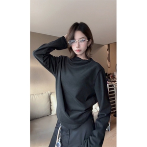图 德绒交叉领修身长袖T恤男款秋冬痞帅美式内搭打底衫 特P25图片