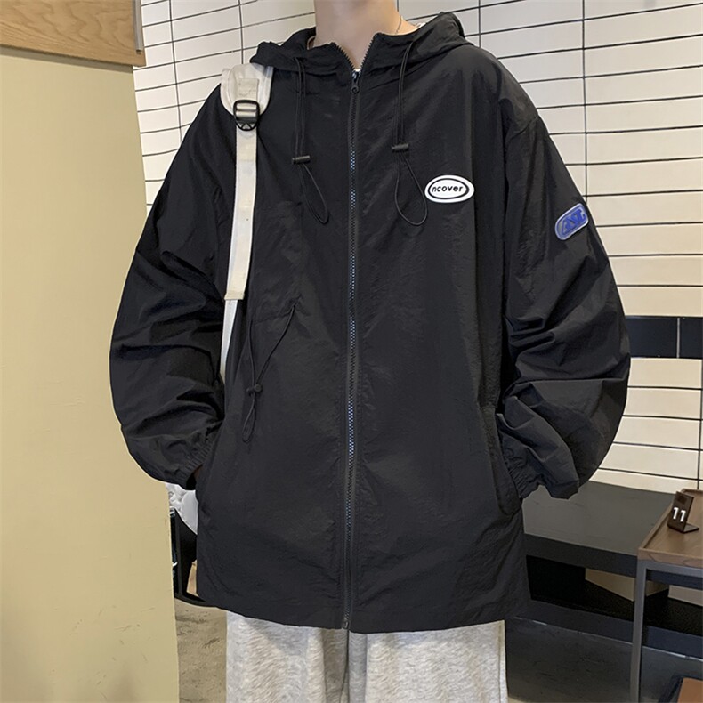 FS2301-P45控68夏季港风宽松情侣防晒服外套薄款防晒衣UPF50+,男装防晒衣,电商A036A