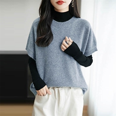 2025百搭时尚简约圆领半袖羊毛衫新款潮流，女装羊毛衫，越洋羊