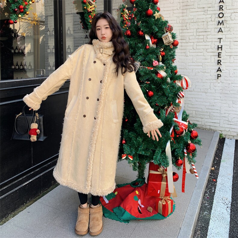 现货高转化数据25年长款火焰复合皮毛一体女182A-8598P225K338，女装皮草，浙宝182A