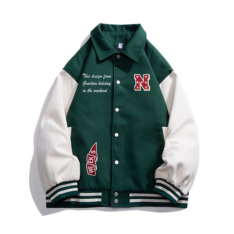 白底23新款秋季时尚百搭宽松字母印花潮流夹克外套G601P85控108,男装夹克,电商A247-1
