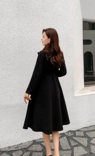 秋冬薄呢时尚连衣裙，女装连衣裙，秀水百合