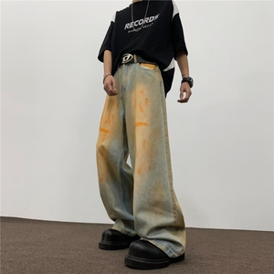 牛仔裤男士2024夏美式高街复古宽松垂感废土风拖地裤子RK1648-P51图片