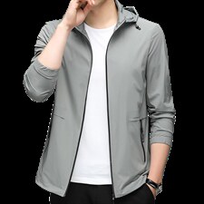 夏季2023新款高端锦氨面料防晒服精品夹克连帽中年时尚潮流男装，男装夹克，电商B212（原钱塘6029）