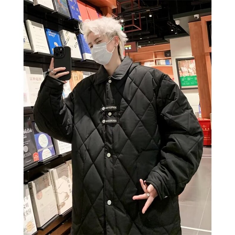 羽绒棉服男款冬季美式轻薄棉衣外套男生菱形格休闲DW90-P80,男装棉衣,星座1109-3