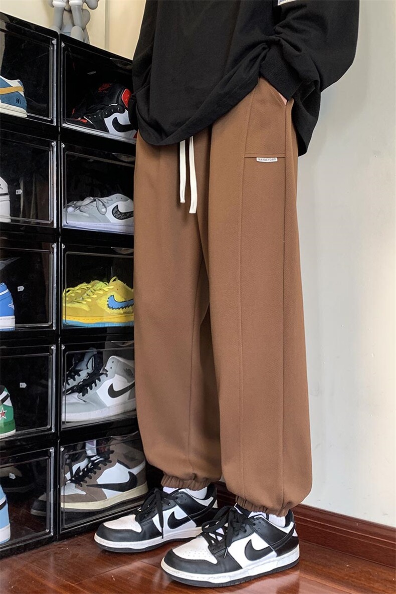 港风休闲裤男宽松拖地束脚裤卫裤XZ214-8KP726P40,男装休闲裤,星座1204-3