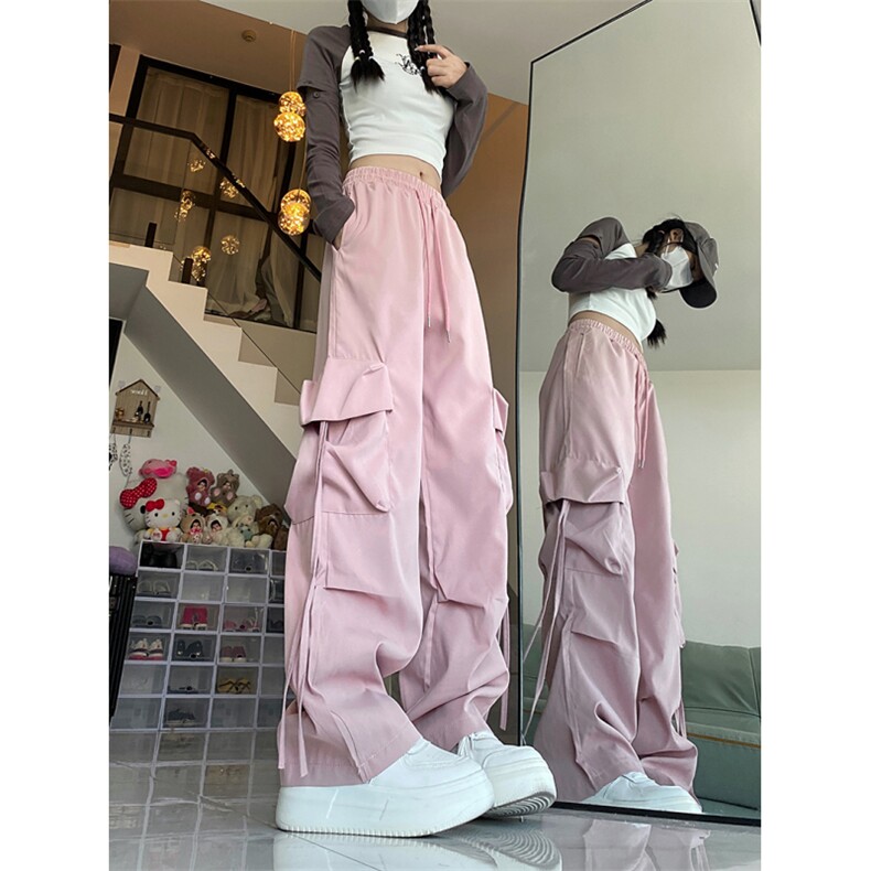 工装裤子男女美式高街设计感阔腿裤hiphop休闲拖地长裤AK798-p35,男装休闲裤,星座1008