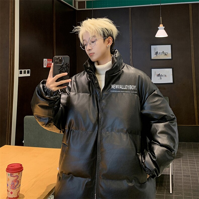 冬季 PU皮立领皮衣面包服羽绒棉外套 MY2888  直播图片