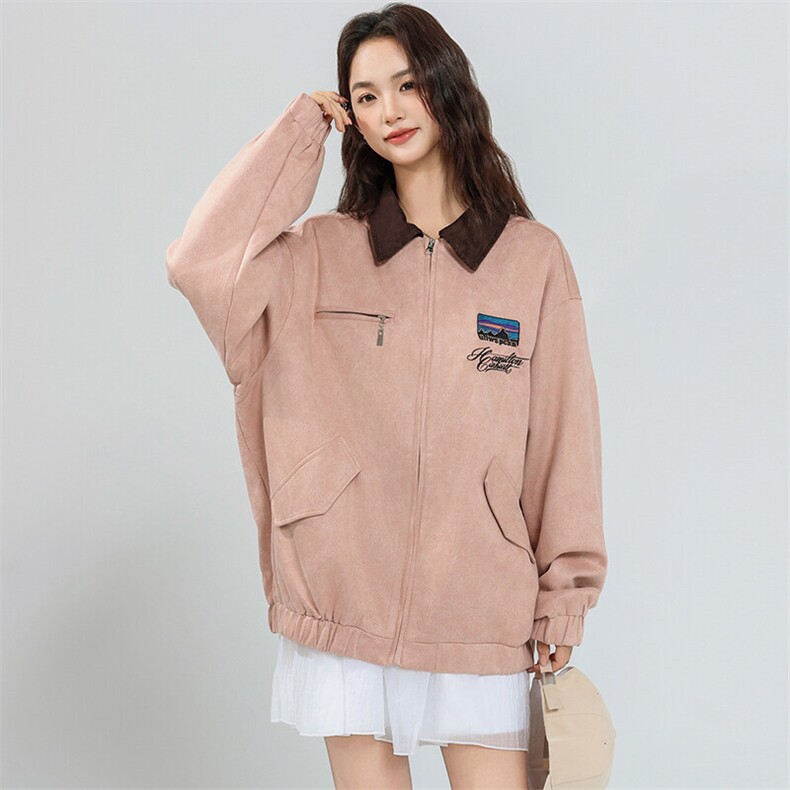 2026春季新款港风美式字母刺绣鹿皮绒棒球服夹克外套JK1407-P85,男装夹克,星座313A(原308A-2)