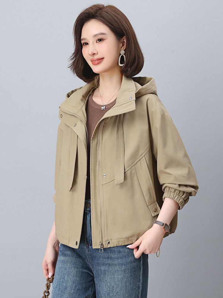 （专柜发货）短款风衣外套女春秋2024年新款韩版宽松显瘦洋气休闲,女装风衣,依恋蒂丝