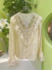 重工钉珠蕾丝打底衫，其它，WOOSING