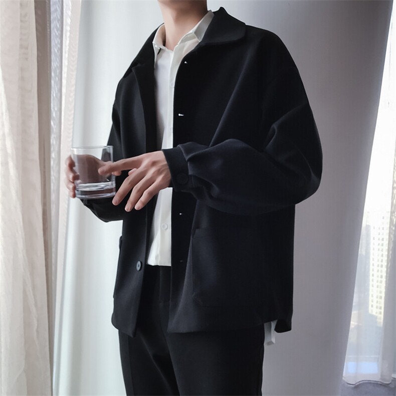 现货2025秋季宽松外套男休闲毛呢夹克上衣JK05P100（有套装P160）,男装夹克,电商B276A
