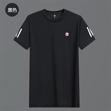 男大码圆领短袖T恤弹力网眼透气5032-1_T83(L-X4LP405XL-9XLP45，男装T恤，星座1516-1