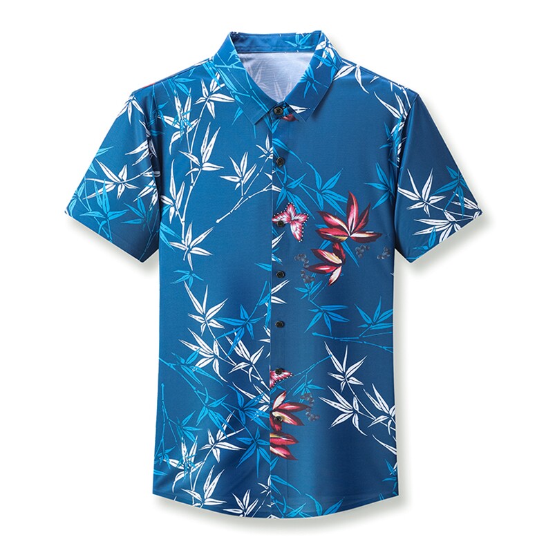 新款质感时尚男士短袖衬衫舒适商务休闲免烫花式衬衣男装,男装衬衫,钱塘6003（原4033）
