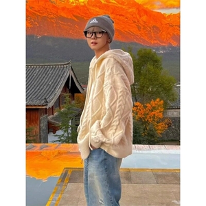 [有货]慵懒风休闲针织衫外套连帽开衫毛衣 MY5710 特P68图片