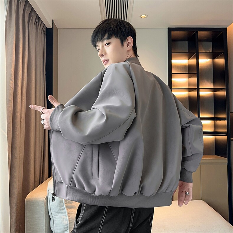 潮流宽松夹克高街潮牌休闲上衣A161-6823-P75,男装皮衣,电商A161
