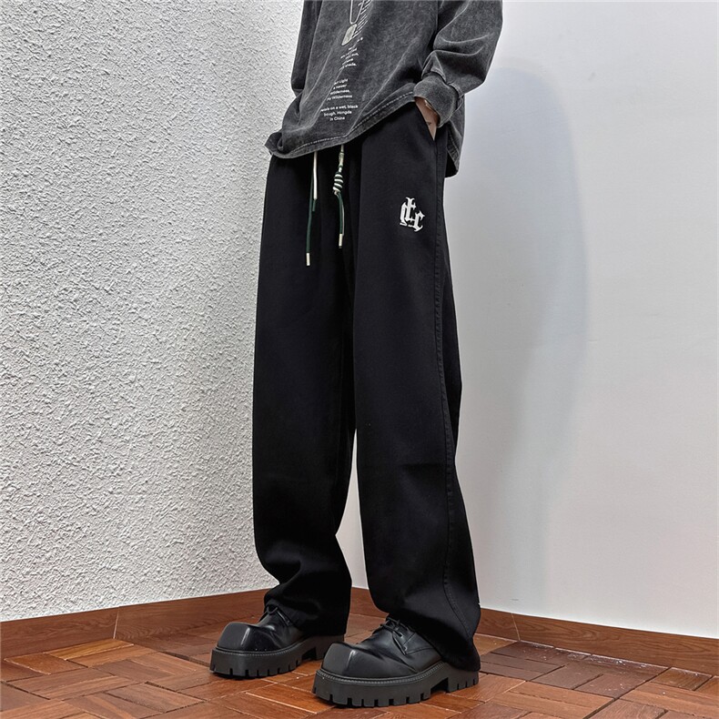 k1036-p48-控68M-5xl港风高阶黄泥黑暗宽松大码牛仔裤,男装牛仔裤,星座116