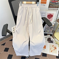 港风秋款男休闲裤铆钉褶皱抽绳束脚冲锋裤长裤h619P45，男装休闲裤，星座1013-1