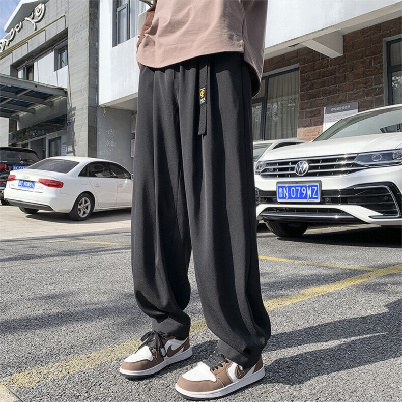 特批P40无差价25春季自带腰带魔术贴痞帅休闲长裤男K1055尺码偏大,男装休闲裤,电商A001