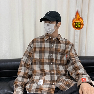 复古格子衬衣休闲长袖衬衫外套常规C751-特P32/加绒C9731-特P42图片