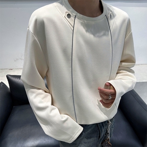 高品质反光条未来感潮男打底 美式潮男休闲高街卫衣打底衫P55图片
