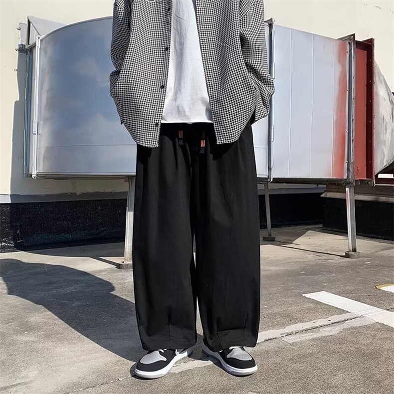 潮牌裤子男春秋垂坠感直筒休闲西装长裤夏,男装休闲裤,星座716-4