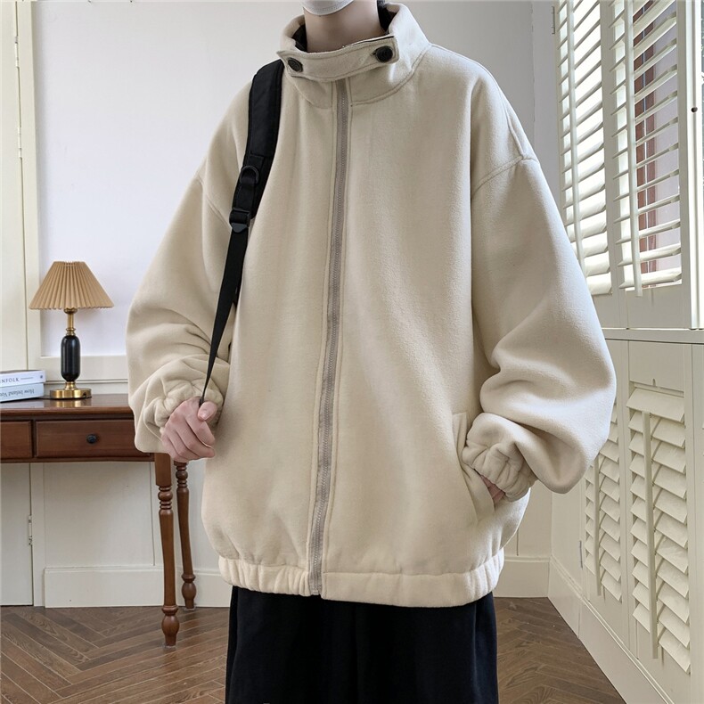 春秋夹克摇粒绒外套大码日系休闲上衣港风潮1016-1JK63P85K115,男装夹克,星座1016-1（原电商B408-1）