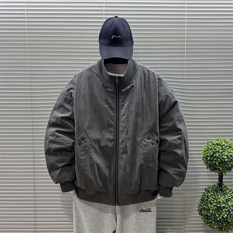 2025新标90白鸭绒冬季男螺纹立领羽绒服保暖外套8623-P320，男装羽绒服，钱塘708(原3018)