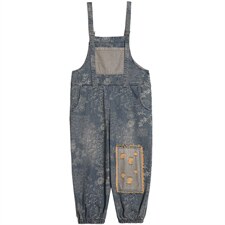 牛仔背带裤女2025夏季新款休闲宽松显瘦复古九分裤百搭束脚连体裤，女装休闲裤，潮流依族