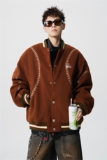 美式旗帜字母刺绣大码S-2XL夹棉聚酯纤维棒球棉衣男78156P148，男装棉衣，星座227-7