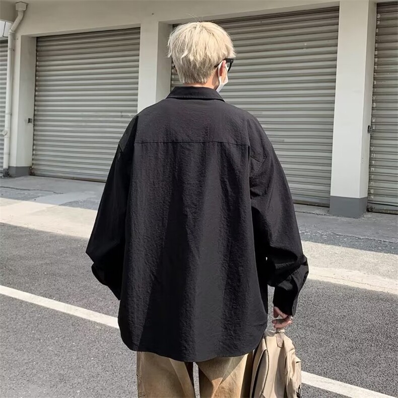 春秋ins港风宽松工装衬衫男宽松帅气长袖衬衣休闲外套CS2126-p38,男装衬衫,星座1008