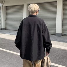 春秋ins港风宽松工装衬衫男宽松帅气长袖衬衣休闲外套CS2126-p38，男装衬衫，星座1008