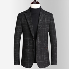 Y25909钱塘2020-2冬季厚款百搭简约中年男士商务休闲西服P165，男装西服，钱塘207-2