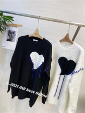 新款韩版爱心针织毛衣现货，女装针织衫/毛衣，G