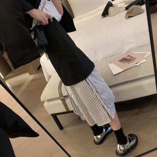 7972条纹拼接半裙，女装半身裙，XTZ style