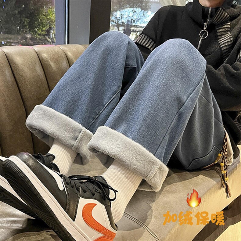 23冬季加绒加厚印花宽松直筒牛仔裤N360P40加绒P50,男装牛仔裤,星座712