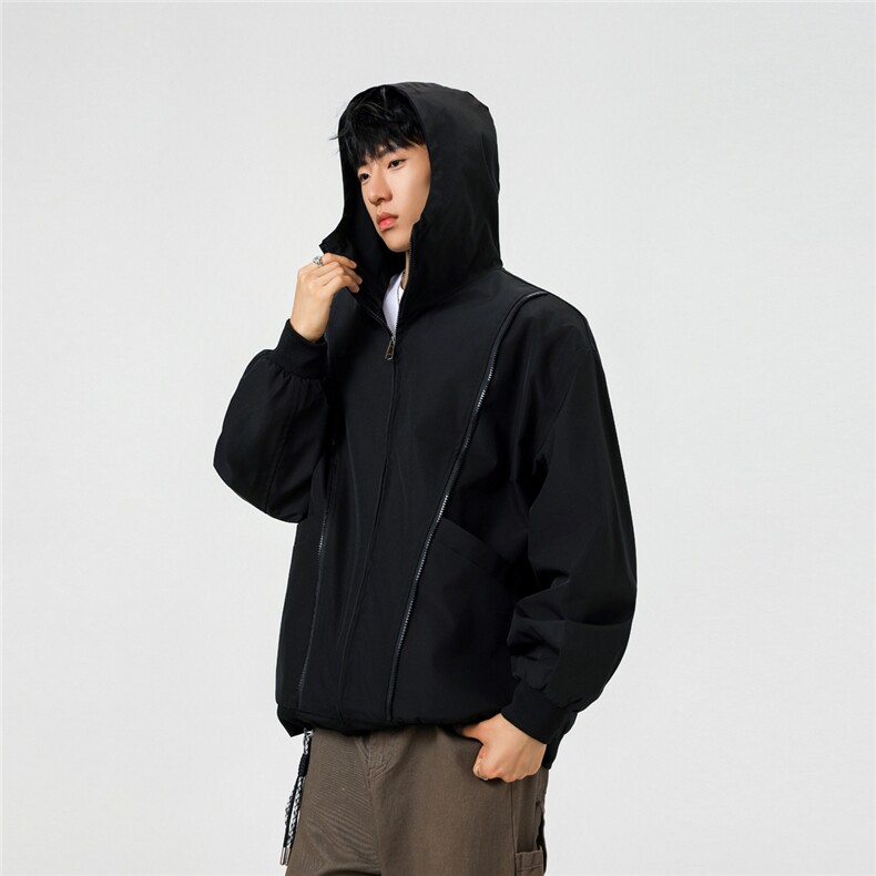 可二开拉链装饰解构大码M-5XL夹克男聚酯纤维JK78092P69控108，男装夹克，星座227-7