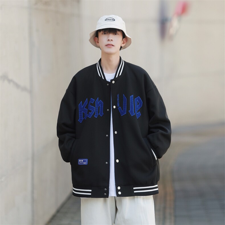秋季潮牌棒球服男女潮流港风学院风华夫格夹克外套模特J202-P75,男装夹克,星座815-2