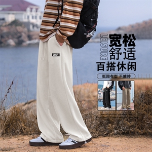 男士潮牌宽松垂感直筒阔腿卫裤青少年运动休闲长裤X2881-特批-45图片