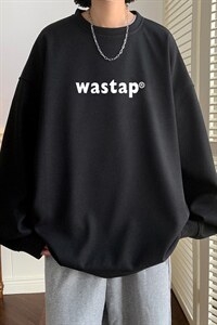 ！22秋季新款宽松大码港风WASTAP华夫格圆领卫衣HW9009-p30图片