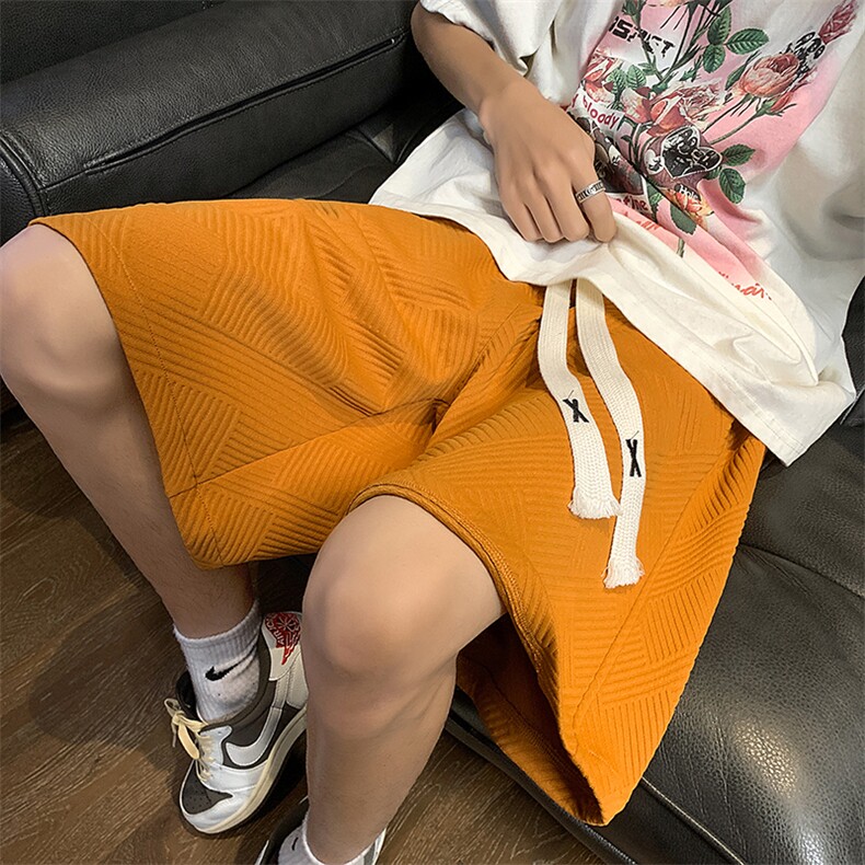 夏肌理感华夫格短裤男美式高街宽松休闲五分裤子XZ514-2-1526-P38,男装牛仔裤,星座514-2(原B239)