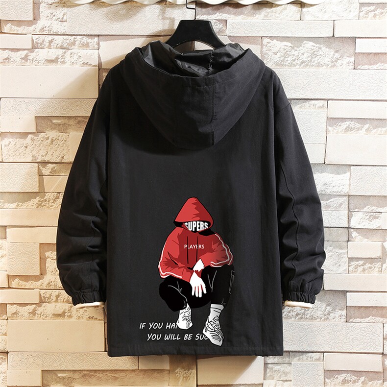JK41051-P85 加棉款-P115 纯棉连帽夹克男士大码工装夹克男 砖墙图片