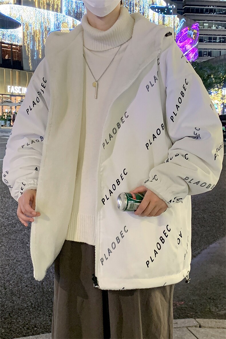 新款冬季加绒加厚棉衣羊羔绒双面穿外套青少年男装MY102P95,男装卫衣,电商A086