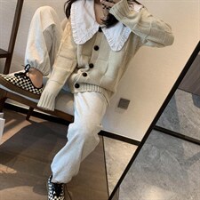 娃娃领开衫，其它，XTZ style